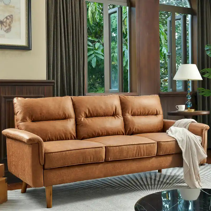 Canapé d'intérieur en bois avec coussin moelleux