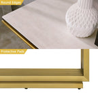 Console rectangulaire de 152 cm avec plateau en verre et pieds en métal