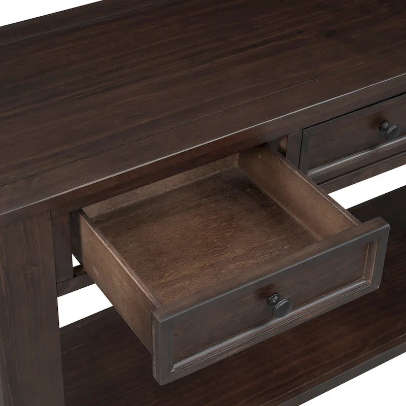 Console avec 4 tiroirs et une étagère inférieure