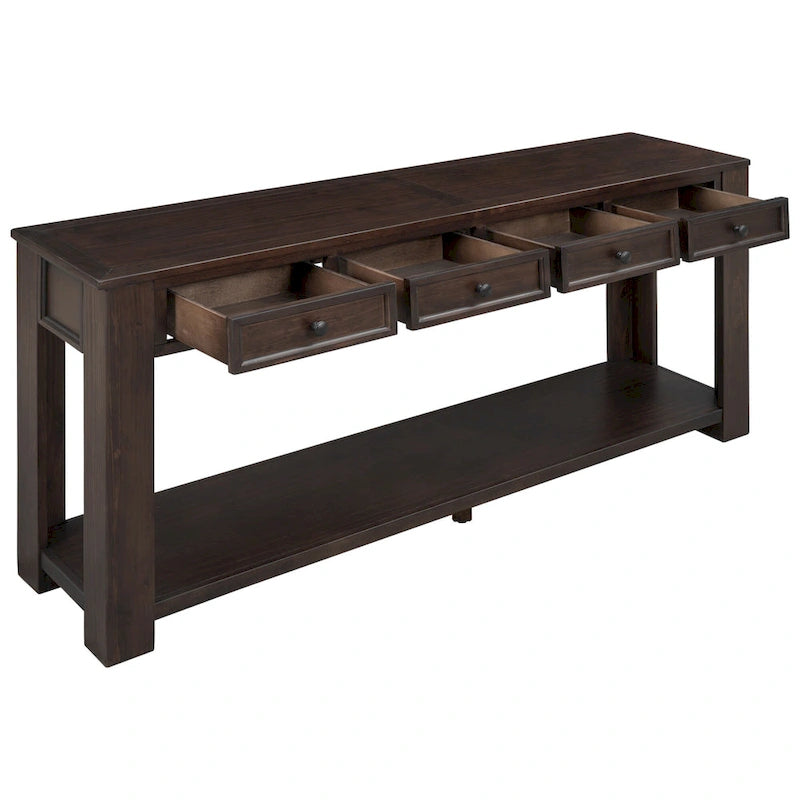 Console avec 4 tiroirs et une étagère inférieure