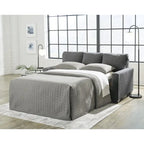 Canapé-lit double avec matelas en mousse à mémoire de forme – Étain