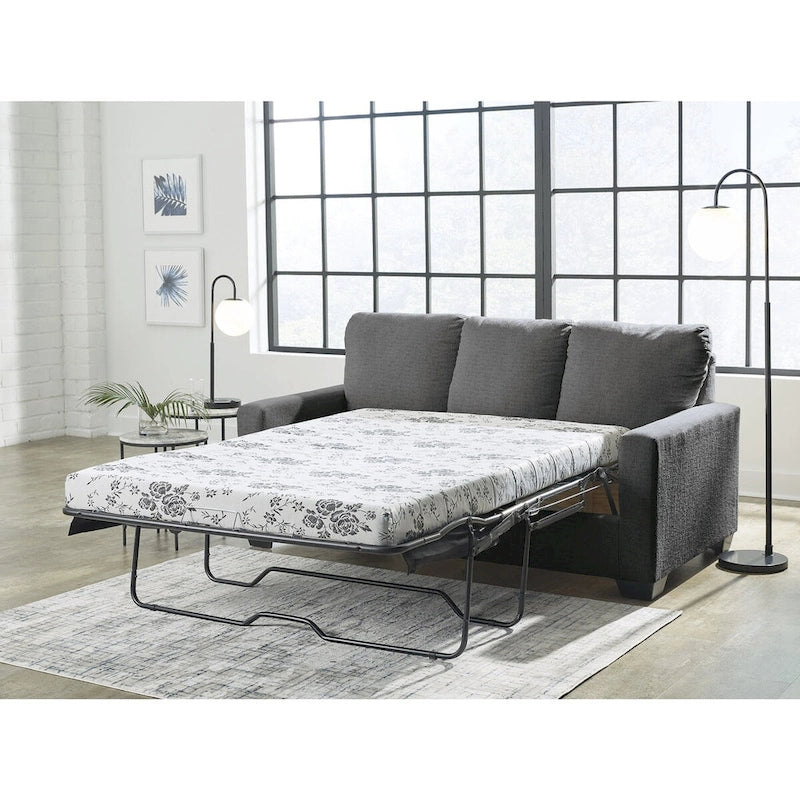 Canapé-lit double avec matelas en mousse à mémoire de forme – Étain