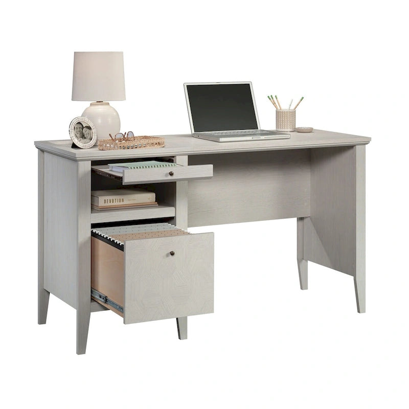 Bureau à un seul pied avec surface d'écriture coulissante